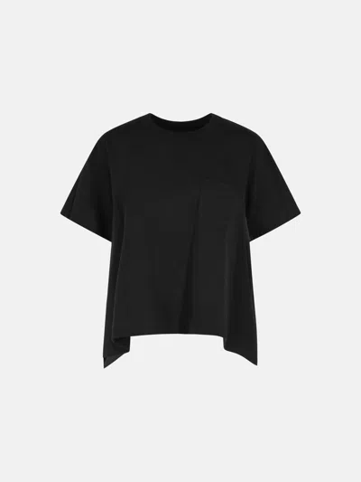 Sacai Black Cotton T-shirt
