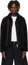 Sacai Black Cotton Twill Jacket In 001 Black