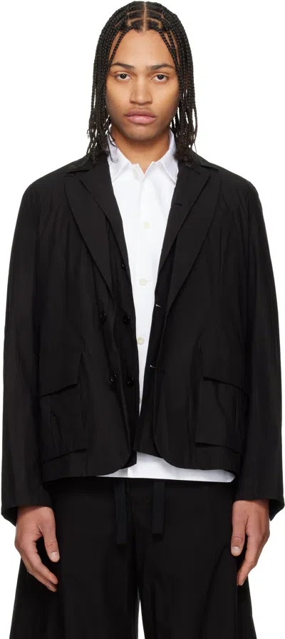 Sacai Black Cotton Typewriter Blazer In Animal Print