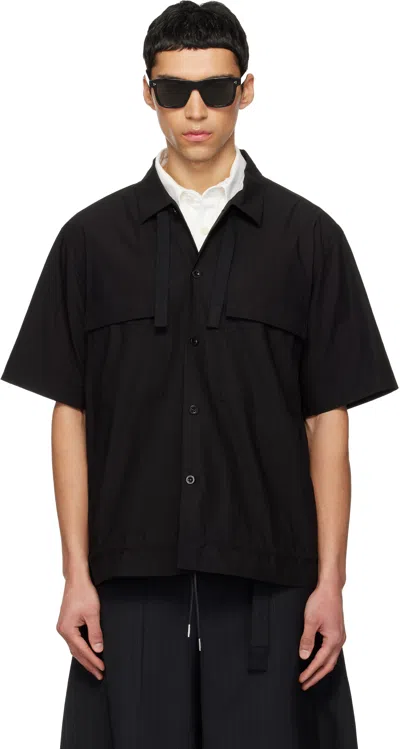 Sacai Black Cotton Typewriter Shirt