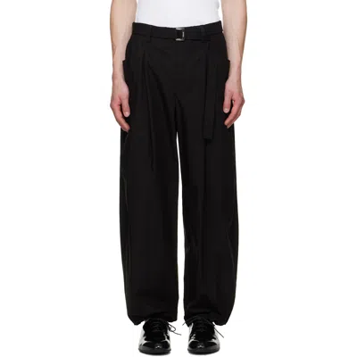 Sacai Black Cotton Typewriter Trousers In Multi