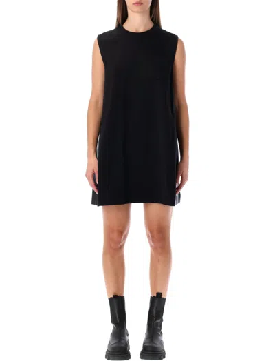 SACAI WOMEN BLACK CREWNECK DRESS, L LUXURY DRESSES FOR WOMEN DARVEYS