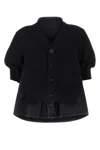 Sacai Hybrid Denim Top With Cardigan Overlay In Black