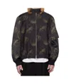 Sacai Black Dot Flower Print Bomber Jacket In Black