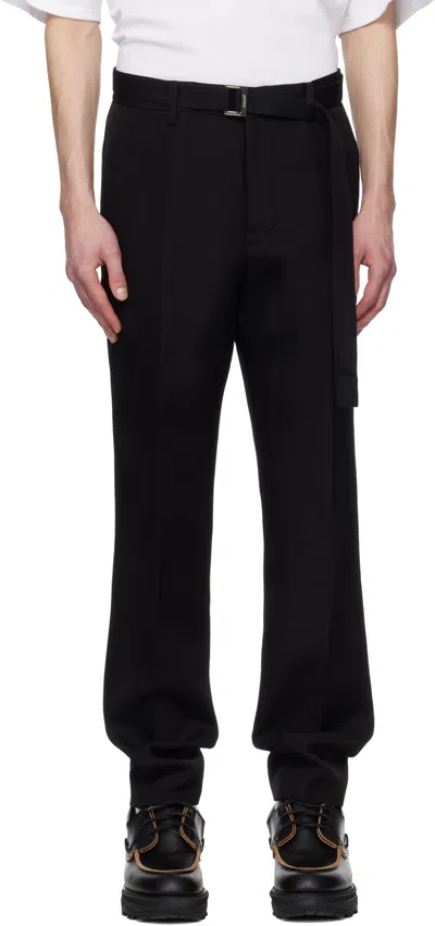 Sacai Black Double-faced Trousers In 001 Black