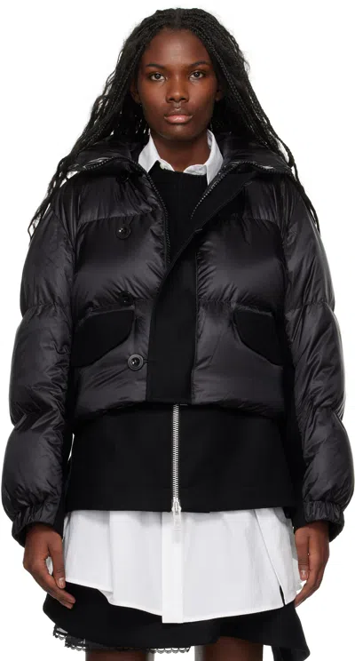 SACAI BLACK DOWN PUFFER JACKET