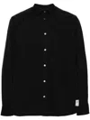 Sacai Embroidered-logo Poplin Shirt In Black