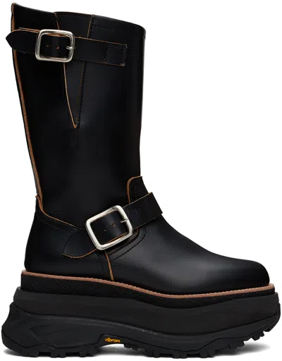 SACAI BLACK ENGINEER BOOTS