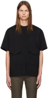 Sacai Flap Pockets Cotton T-shirt In 001 Black
