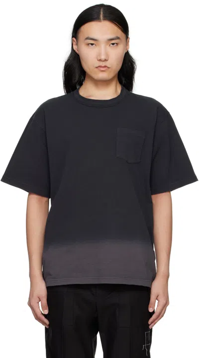 Sacai Black Garment Dye Cotton Jersey T-shirt In 001 Black