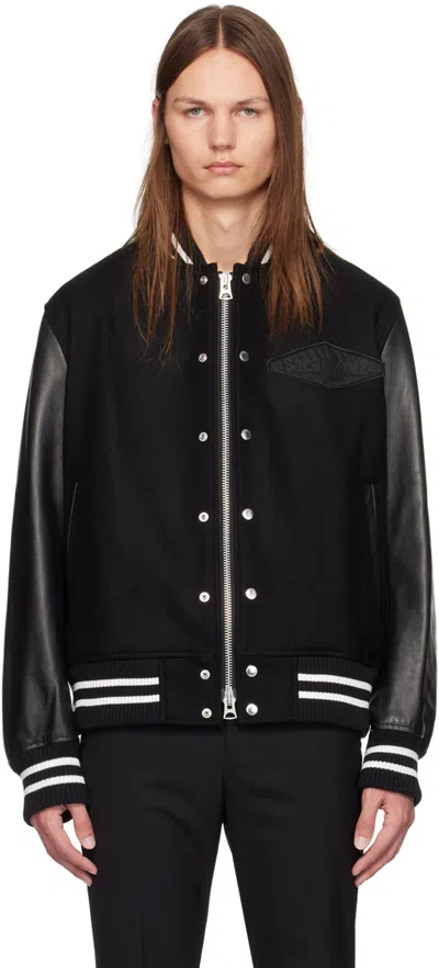 SACAI BLACK GONZ EDITION LEATHER BOMBER JACKET