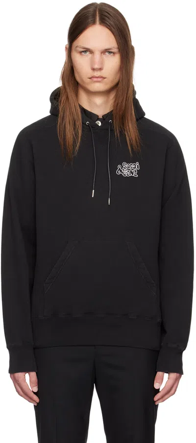 Sacai Black Gonz Edition 'one Love' Hoodie In 001 Black