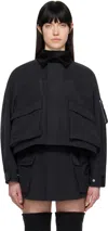 Sacai Black Grosgrain & Nylon Twill Jacket In 001 Black