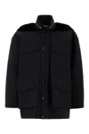 Sacai Pocket-detailed Velvet Panel Jacket In Black