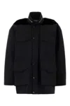 Sacai Pocket-detailed Velvet Panel Jacket In Black