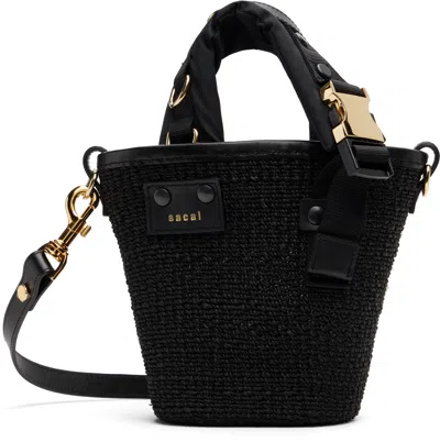 Sacai Black Hybrid Micro Marche Bag
