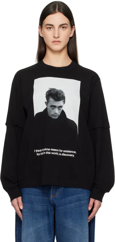 Sacai Black James Dean Long Sleeve T-shirt In 001 Black