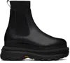 Sacai Black Leather Chelsea Boots