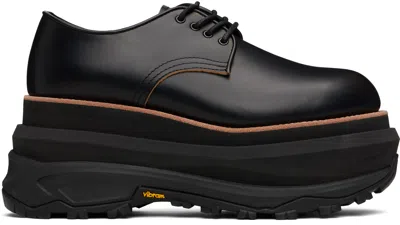Sacai Black Leather Oxfords