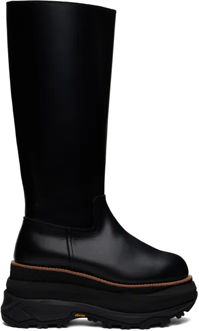 SACAI BLACK LONG TALL BOOTS