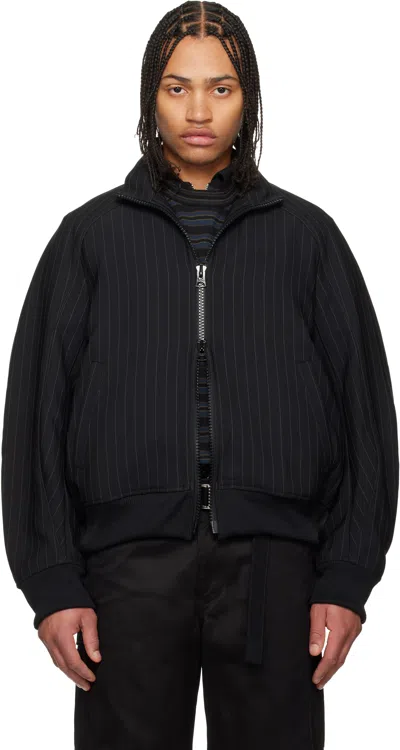 Sacai Black Matelasse Twill Jacket