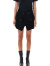 Sacai Wool Melton Mini Skirt With Flap Pockets In Black