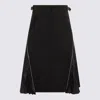Sacai Black Midi Skirt In Black