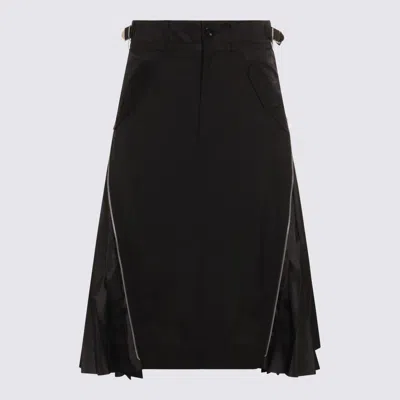 Sacai Suiting Mix Skirt In Black