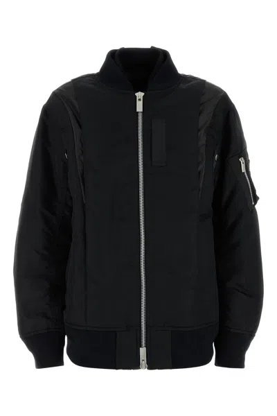 SACAI BOMBER IN NYLON NERO DONNA