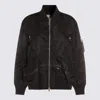 Sacai Ribbed High Collar Jacket With Side Pockets In Black