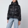 Sacai Black Nylon Down Jacket With Drawstring In Black