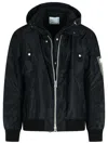 Sacai Zip-front Hooded Jacket In Black