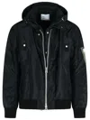 Sacai Zip-front Hooded Jacket In Black