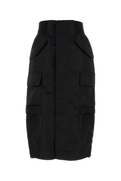 Sacai Black Nylon Skirt