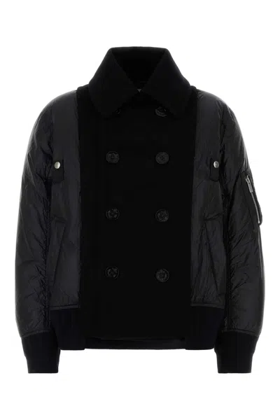 Sacai Black Nylon Sown Jacket