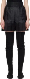 Sacai Black Nylon Twill & Gabardine Shorts In 001 Black
