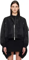 Sacai Black Nylon Twill Bomber Jacket In 001 Black