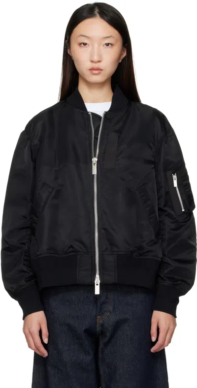 Sacai Black Nylon Twill Bomber Jacket