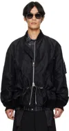 Sacai Black Nylon Twill Bomber Jacket In Black