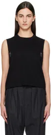 Sacai Black Nylon Twill Mix Cotton Jersey Tank Top In 001 Black