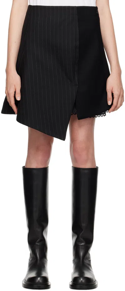 Sacai Black Paneled Mini Skirt In 001 Black