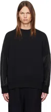 SACAI BLACK PANELED SWEATSHIRT