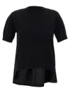 Sacai Patchwork Sweater In Black