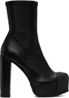 Sacai Black Platform Boots In 001 Black