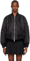Sacai Black Pleated Bomber Jacket In 001 Black
