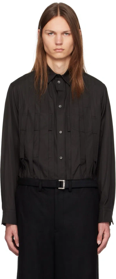 Sacai Black Pleated Shirt In 001 Black