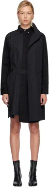 Sacai Poplin Midi Dress In Black