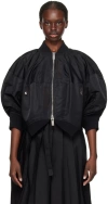 Sacai Black Puff Sleeve Bomber Jacket In 001 Black