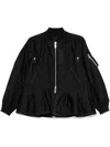 Sacai Polyester Nylon Blend Coat In Black