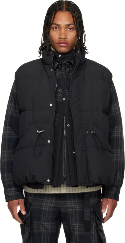 Sacai Black Ripstop Down Vest